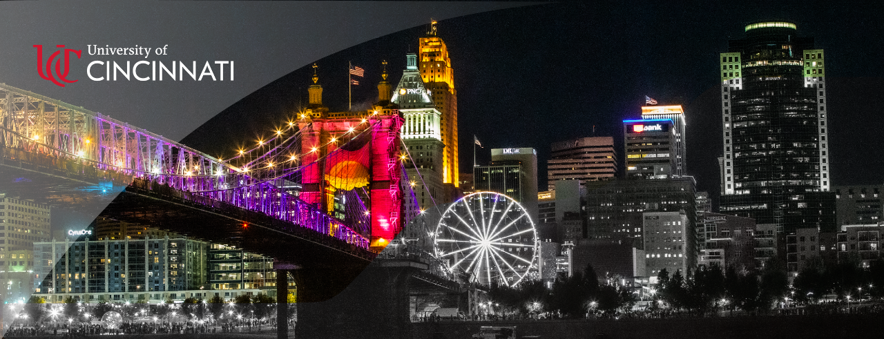 Cincinnati skyline at night. Inflammatory Bowel Disease Conference, Saturday, October 1