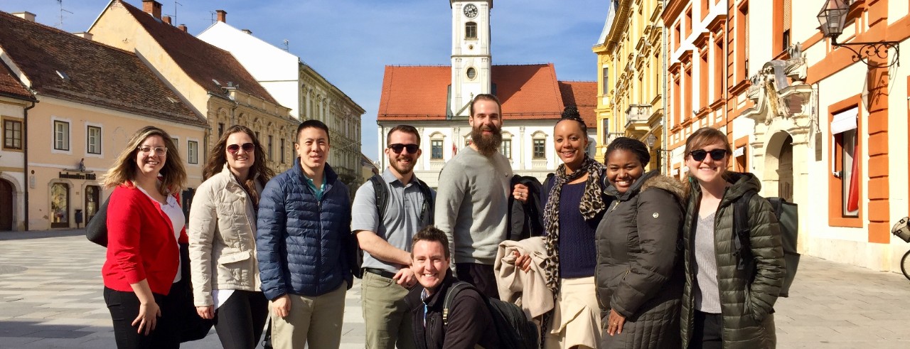 A group of University of Cincinnati advisors experience study abroad by visiting Zagreb, Croatia.