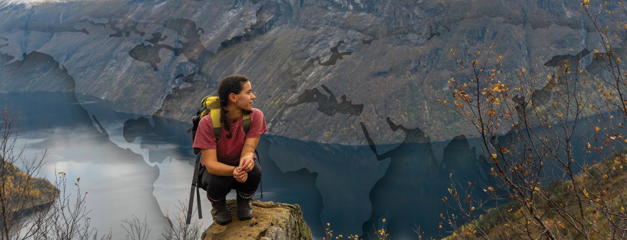 University of Cincinnati student on a hike during a study abroad experience in Italy.