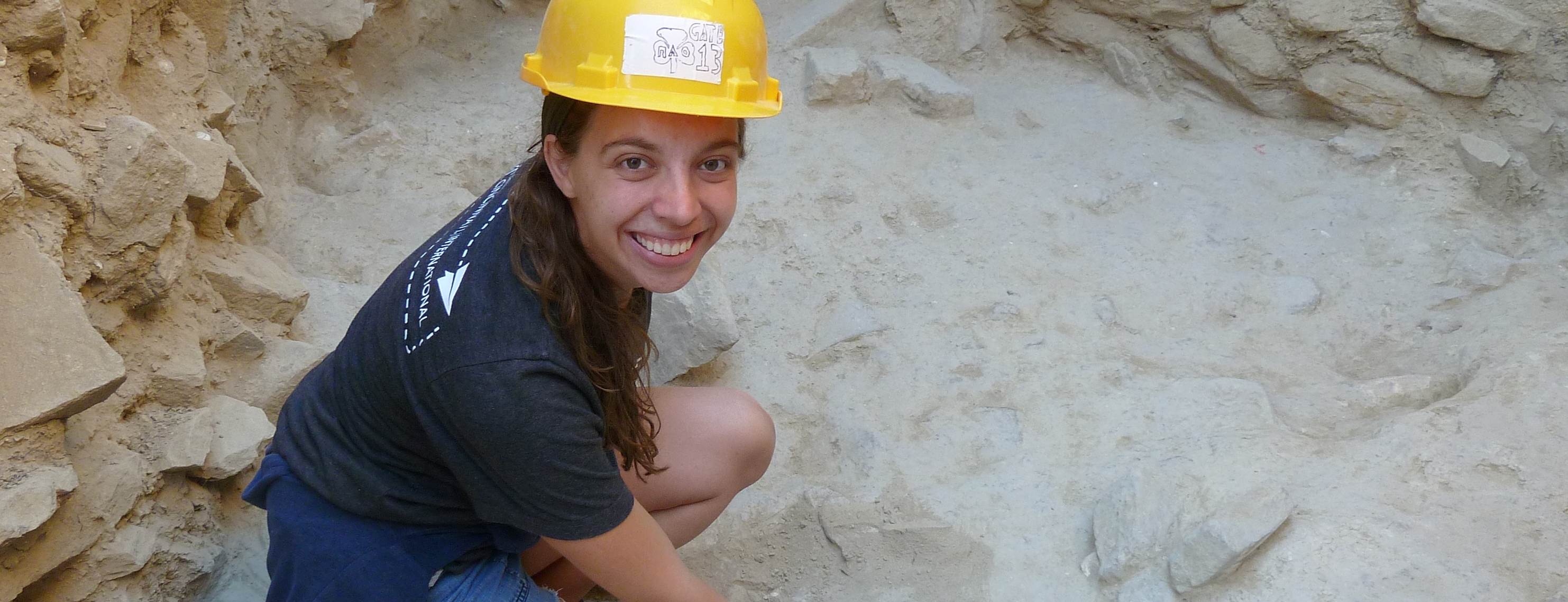 Kerry Ulm, A&S '19, works on an excavation site in Greece