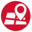 An icon thats a shape of a location icon on a map