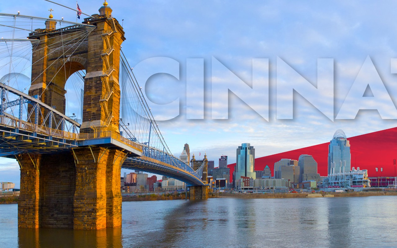 Cincinnati's skyline as seen from the Ohio River