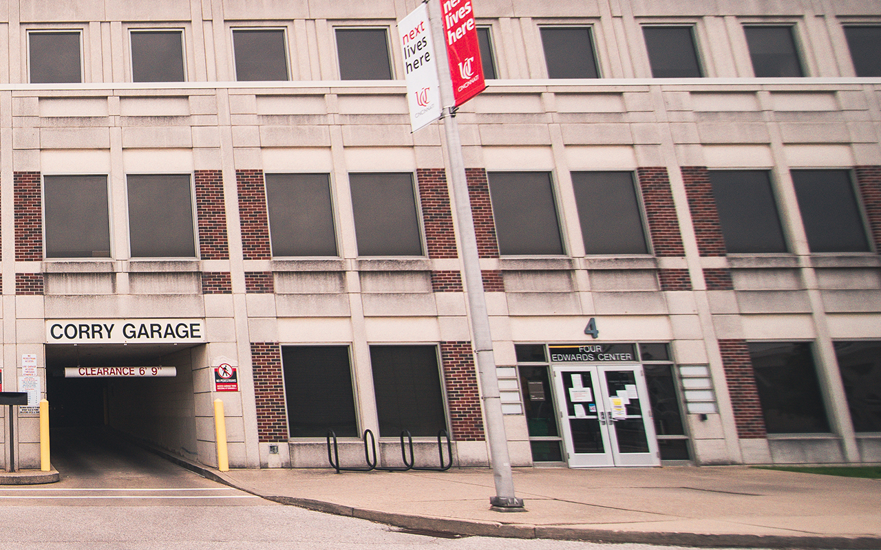 The parking office is adjacent to the entrance to Corry Garage. The entrance is to the right of the garage as you are facing it.