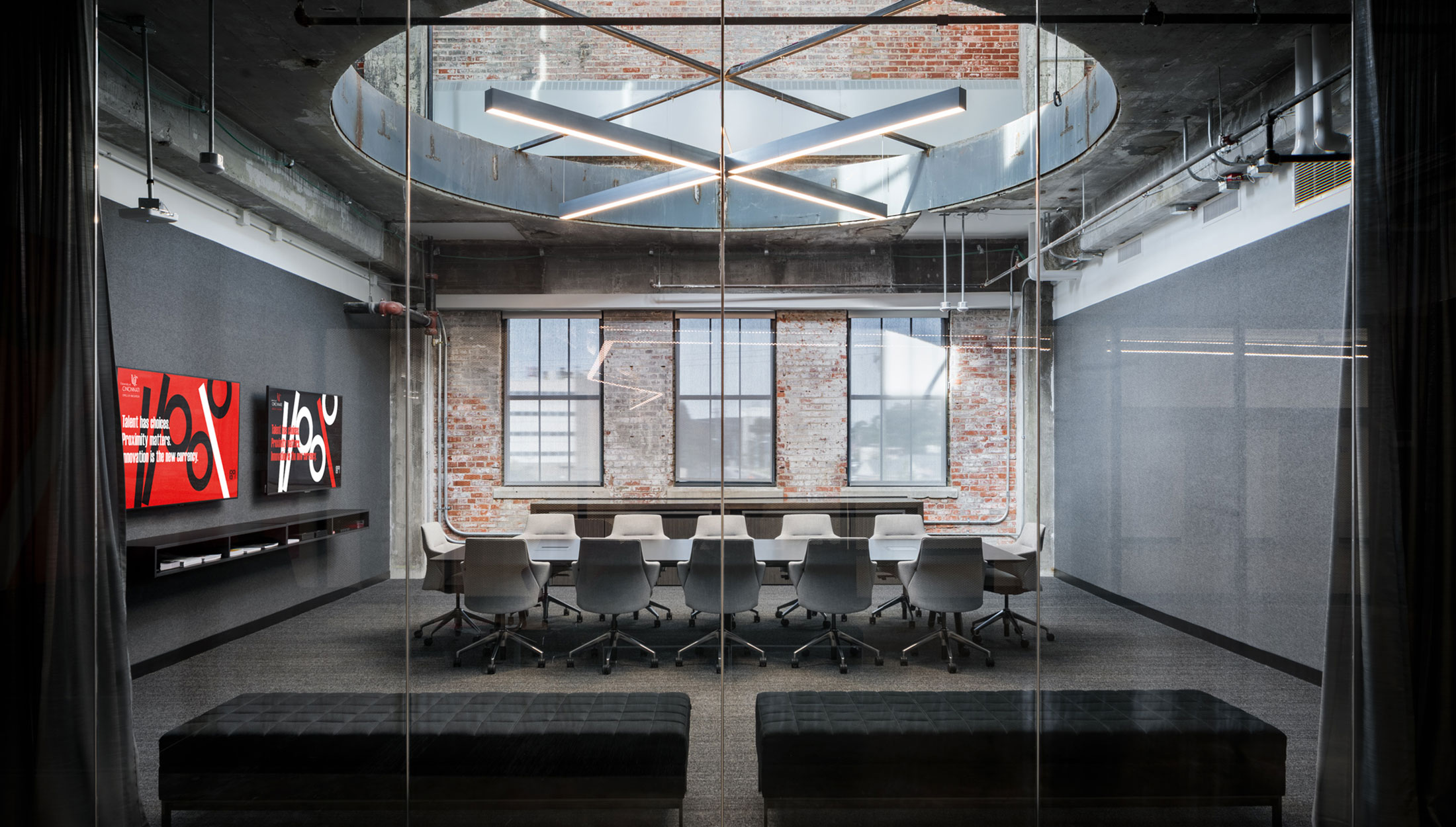 A conference room at UC's 1819 Innovation Hub