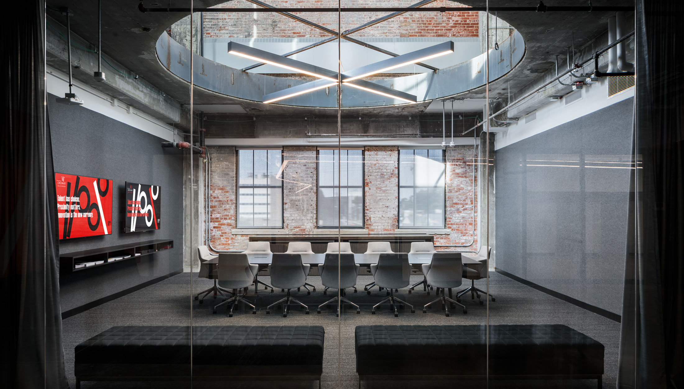 A conference room at UC's 1819 Innovation Hub