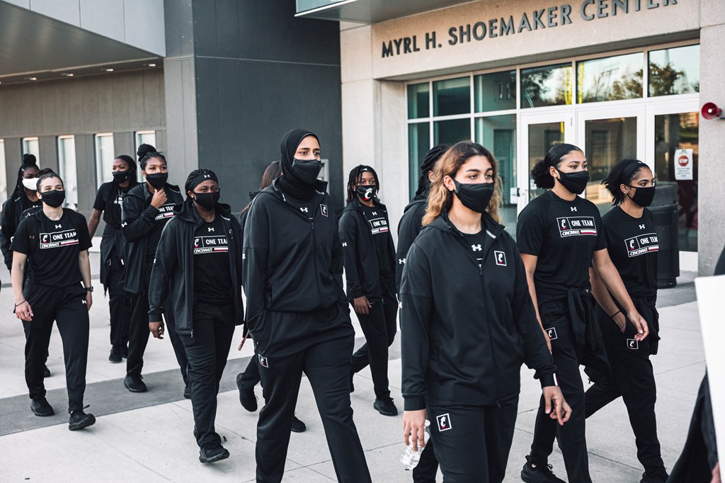 University of Cincinnati students participate in a unity march