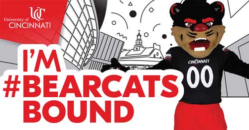 Facebook post featuring illustration of Bearcat mascot