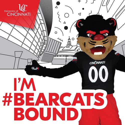 Instagram post featuring Bearcat mascot