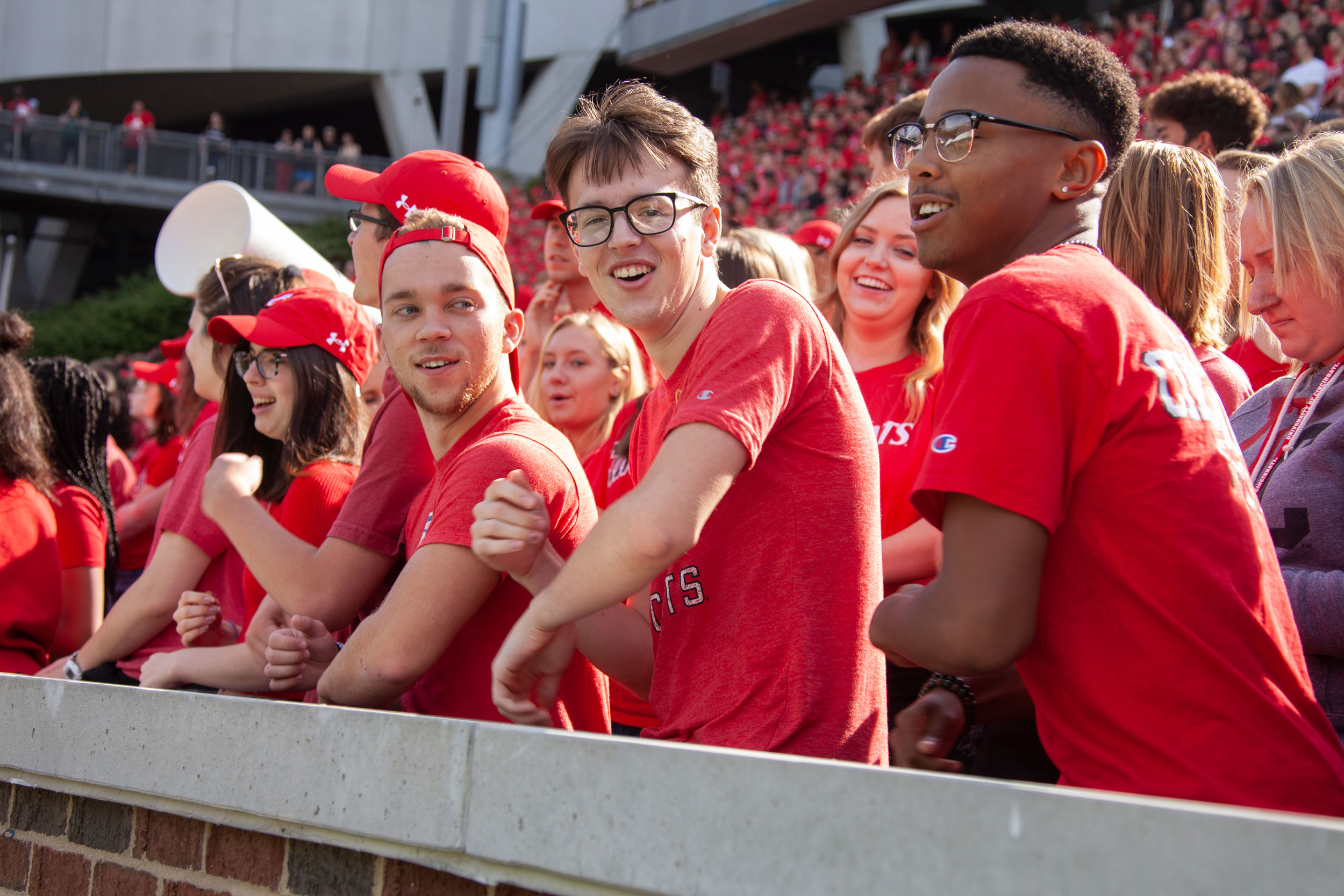 Students join in a UC cheer at Convocation