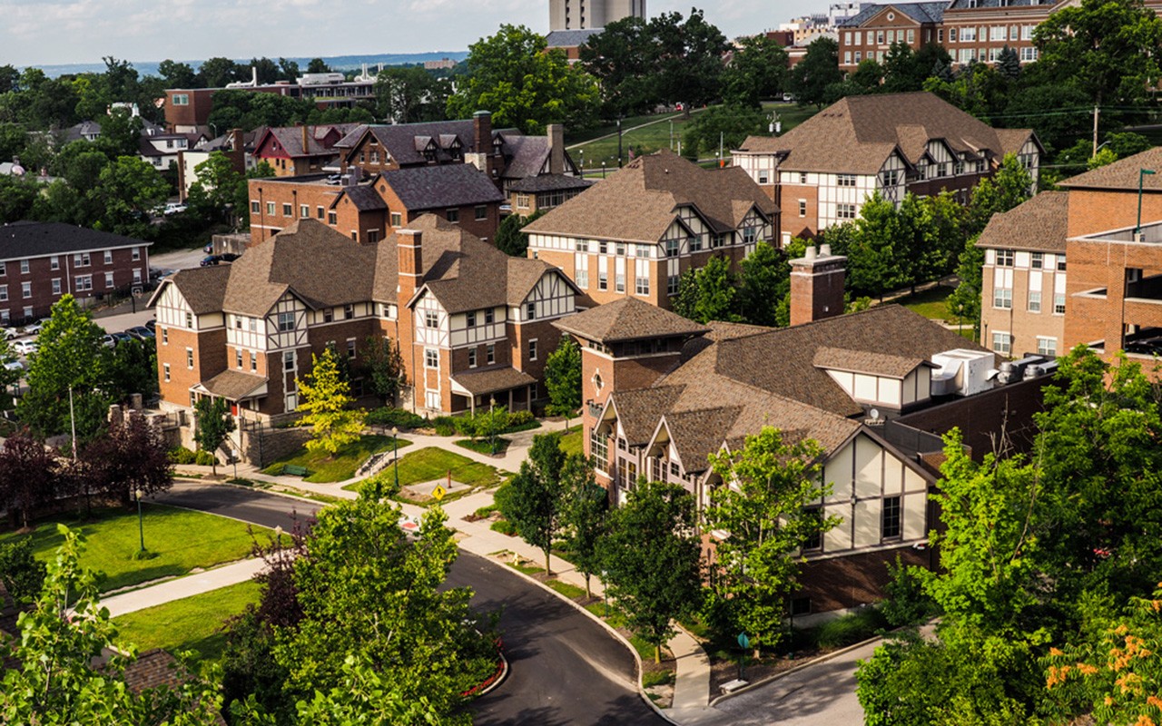 Exterior of Stratford Heights housing complex.
