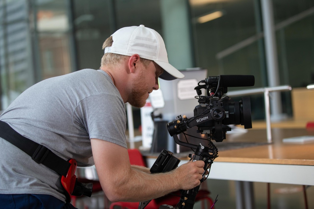 Behind the scenes of the filming of The College Tour tv show. A'Jiana Birchmore segment