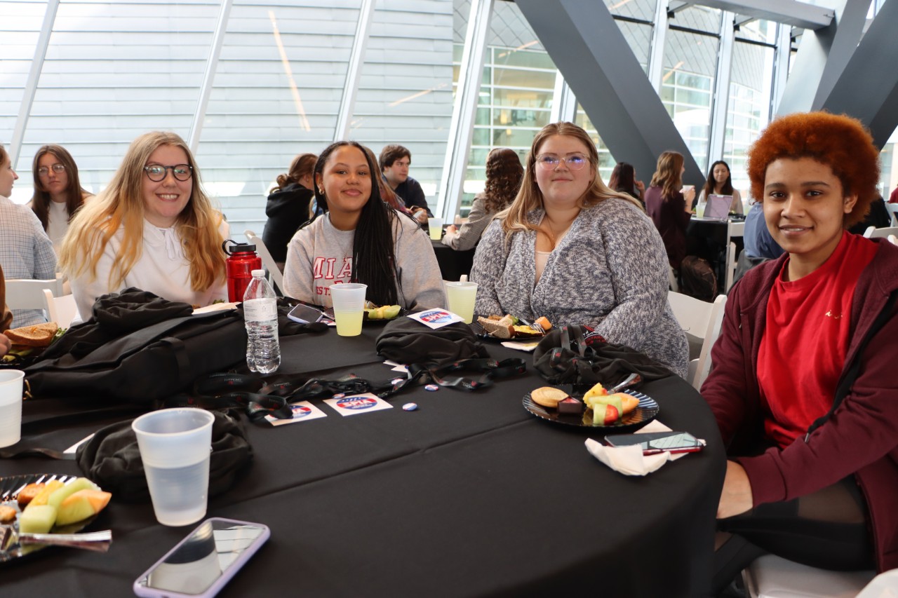 UC International Affairs program students line up for a photo.
