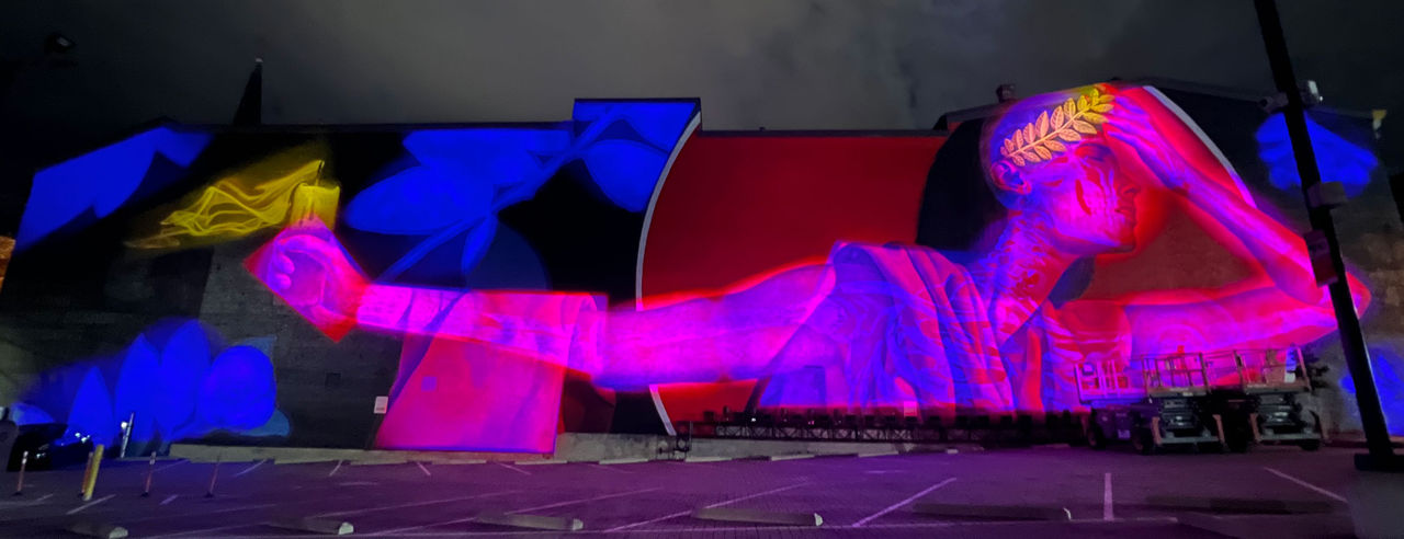 Illuminated mural from 2024 BLINK