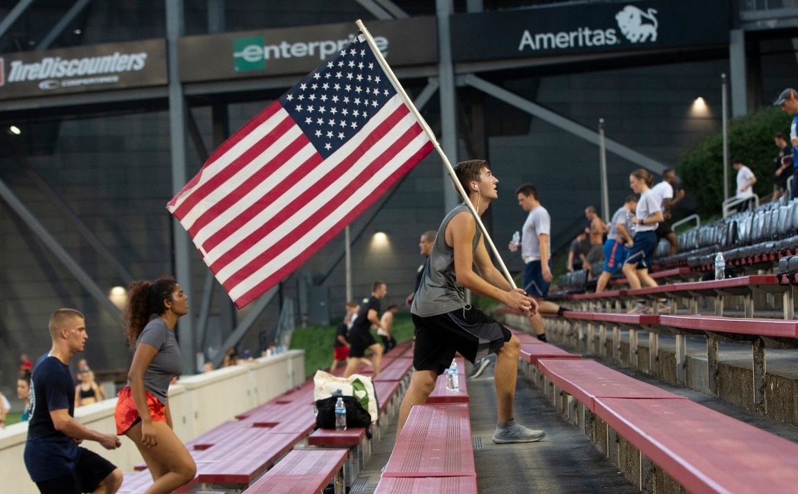 University of Cincinnati students, faculty and community participated in the annual 9/11 Memorial Run at Nippert Stadium. Veterans Programs & Services Office, who organized the event with UC’s Army and Air Force ROTC detachments. UC/Joseph Fuqua II