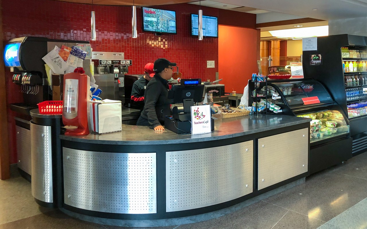 Teachers Cafe counter