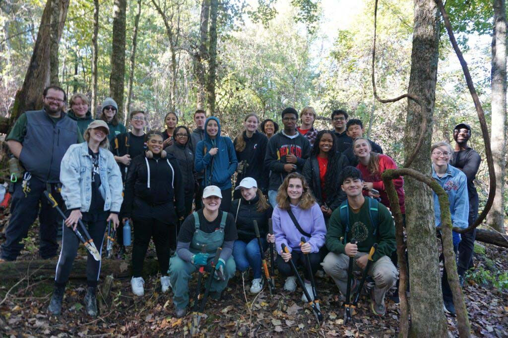 HHS group photo at nature center