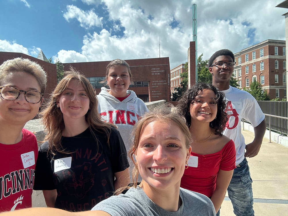 HHS student group selfie in front of CCM