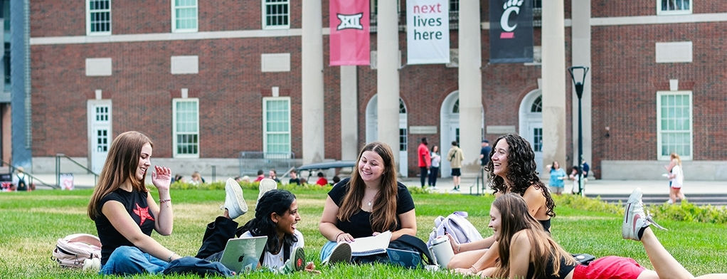 UHP students studying on Bearcat Commons