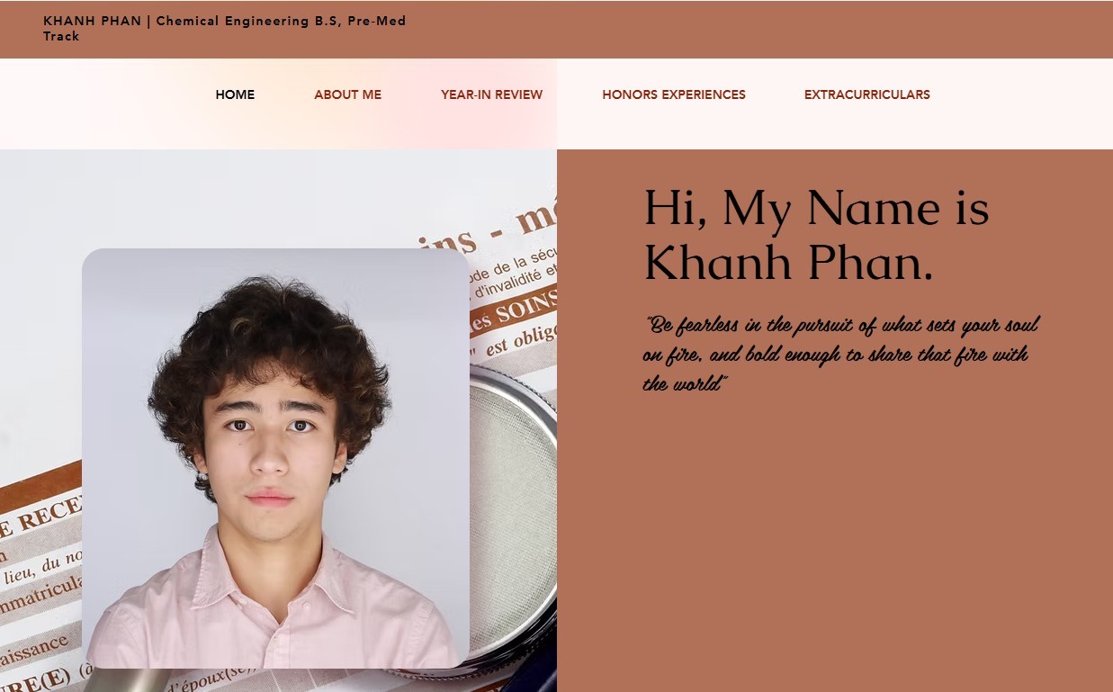Khanh Phan's leanding page to their learning portfolio