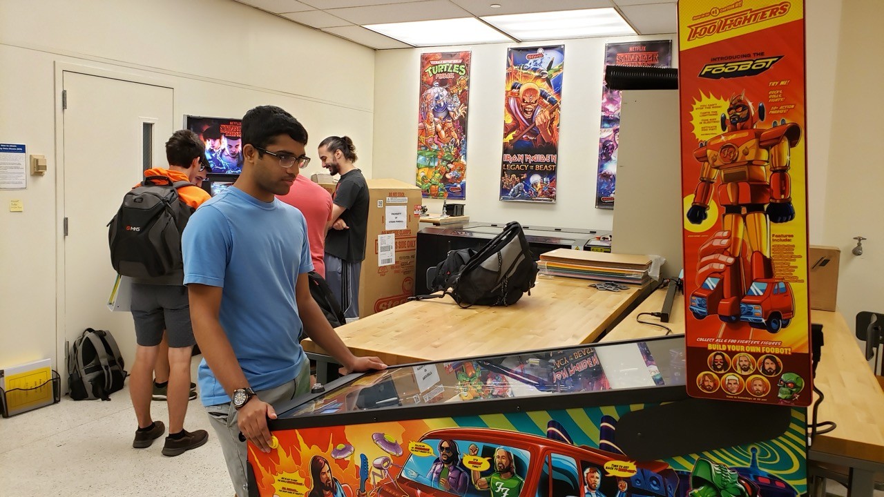 The UC Bearcat plays pinball in Columbus