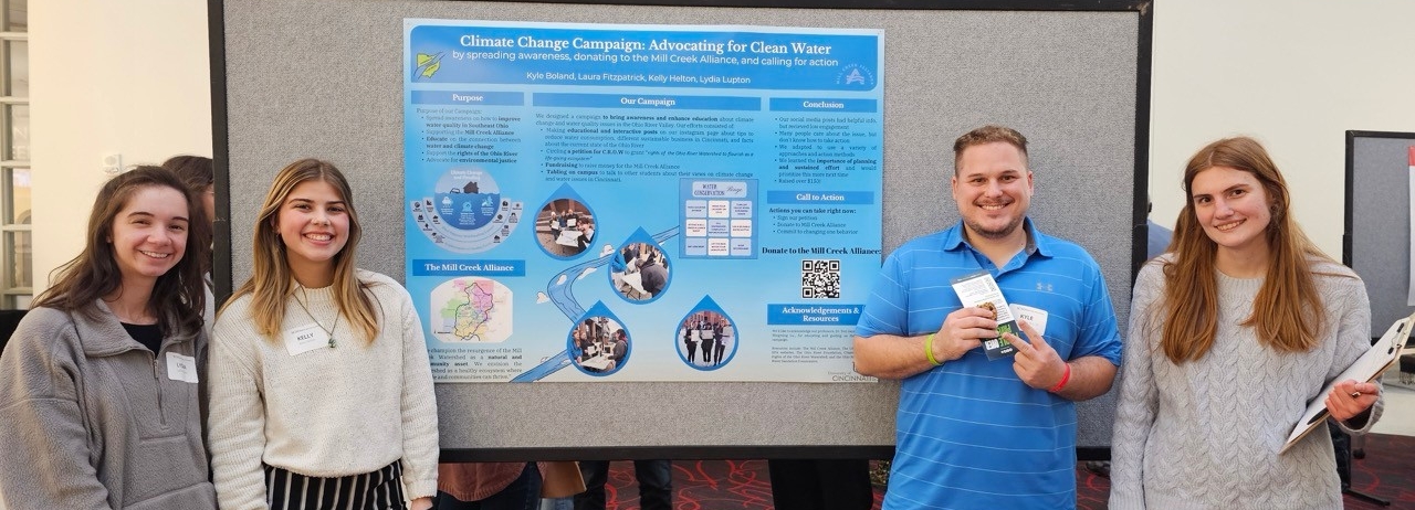 Students presenting their research poster