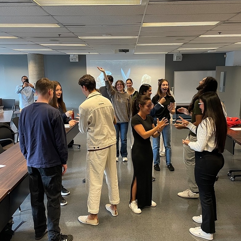 Students doing group activity