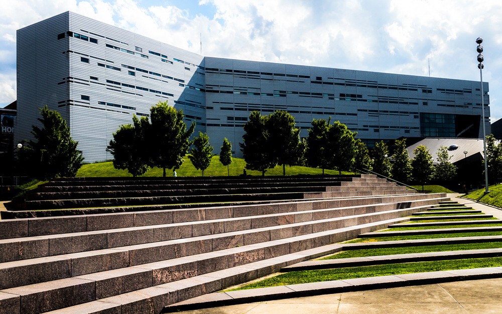 The exterior of Campus Recreation Center Hall.