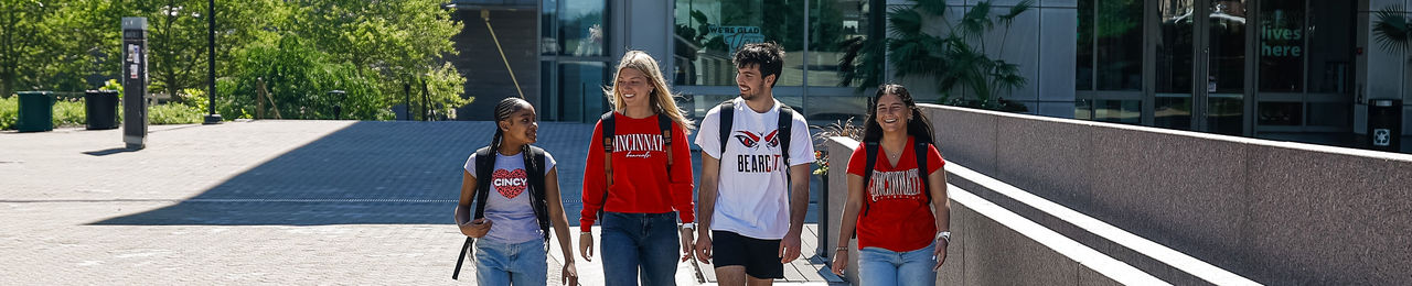 Students walking on campus