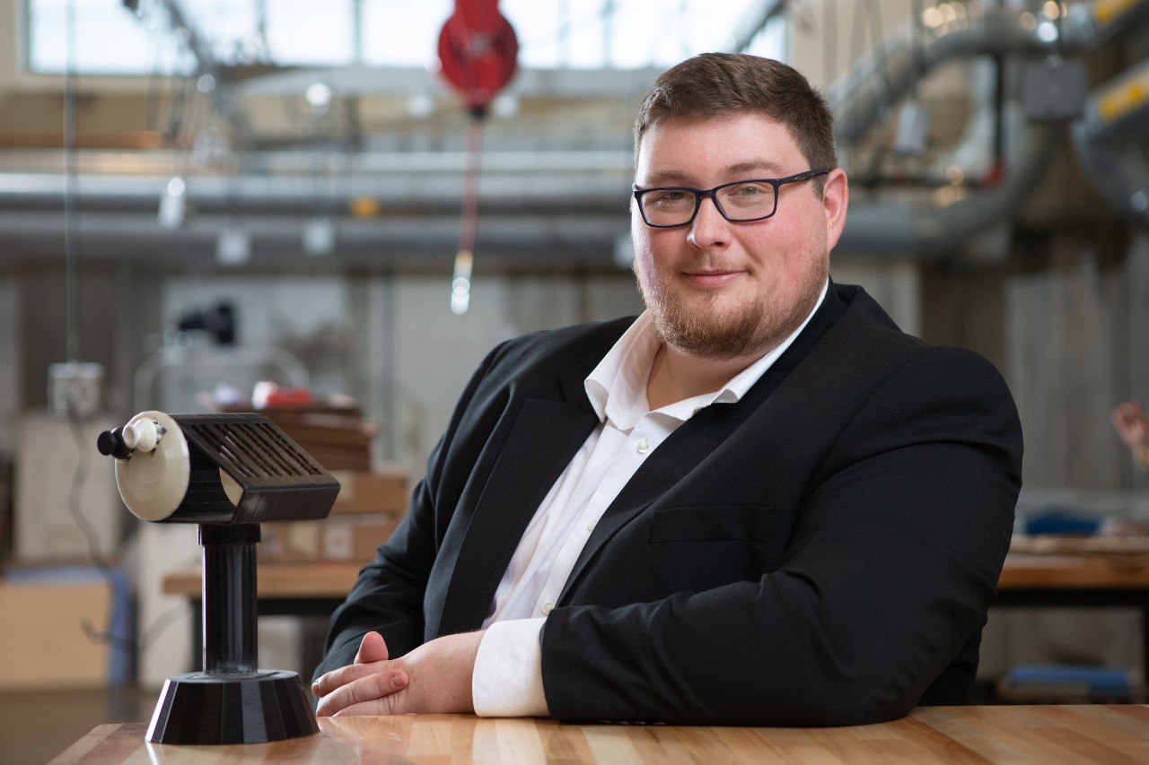 UC alum Adam Zust with his one-handed video game controller prototype