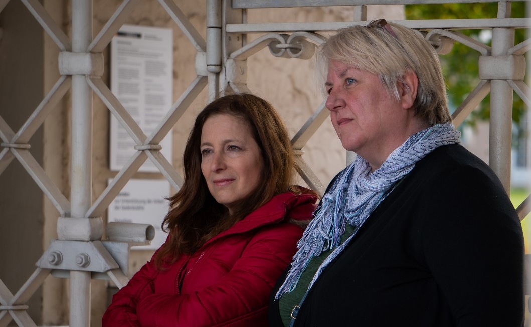 Hagit Limor and Susan Felder stand outside Buchenwald. Photo/Skylar Heizer
