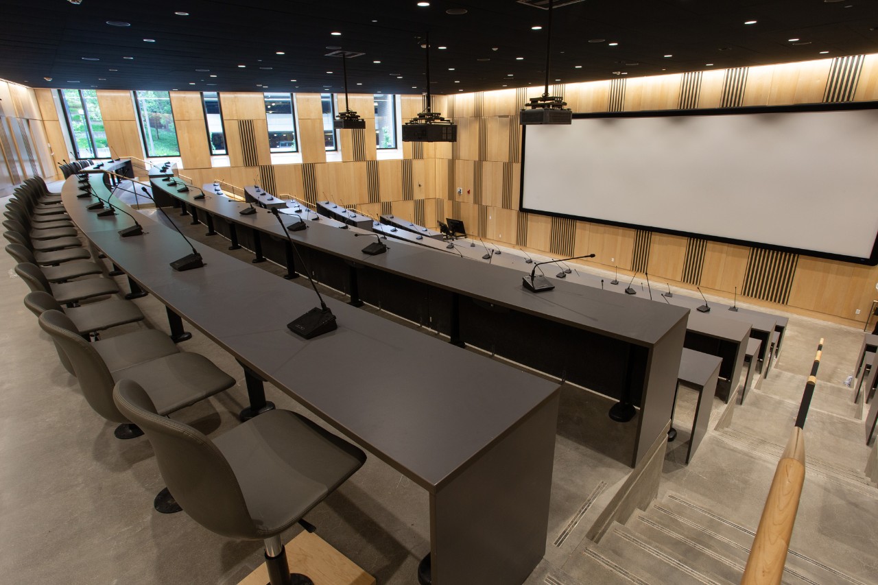 Lecture hall in the new Lindner College of Business