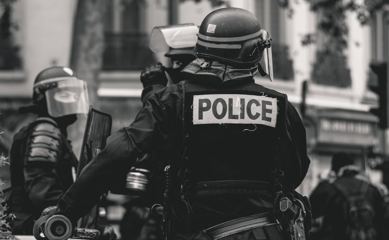 Police in riot gear