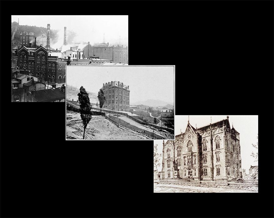 Three original university buildings