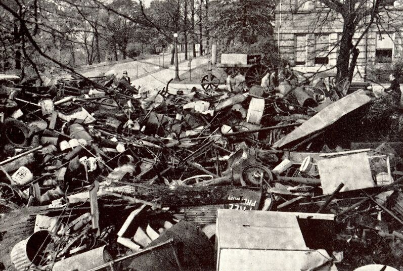 Black and white photo of scrap drive