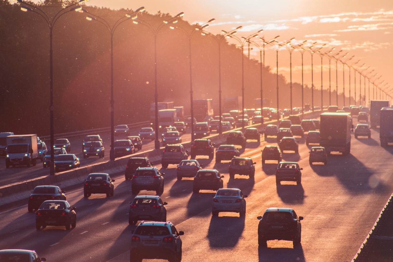 cars driving on a highway