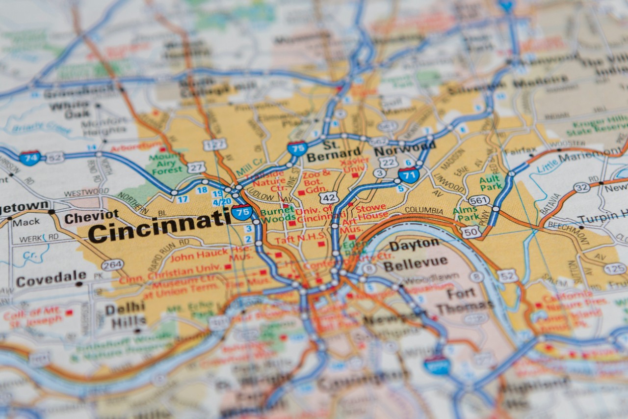 Map of Cincinnati