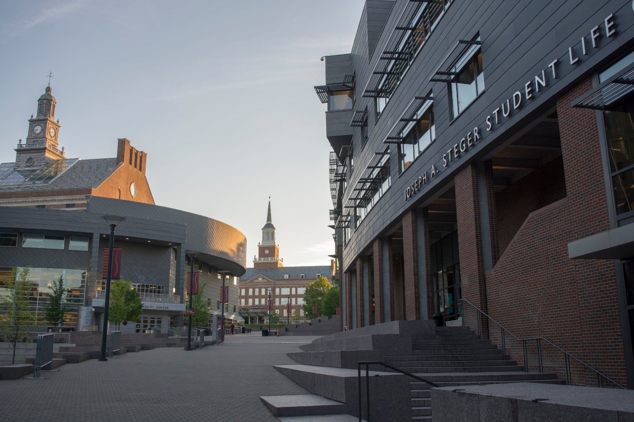 A morning view of UC Main Street in the spring