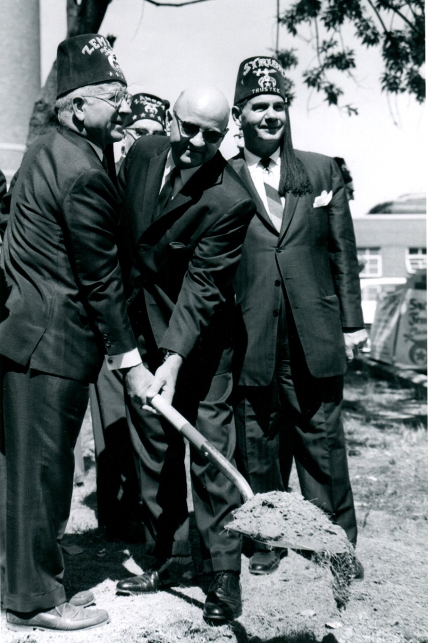 Shriners leadership at 1964 hospital groundbreaking.