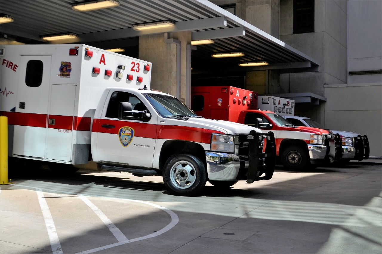ambulances parked