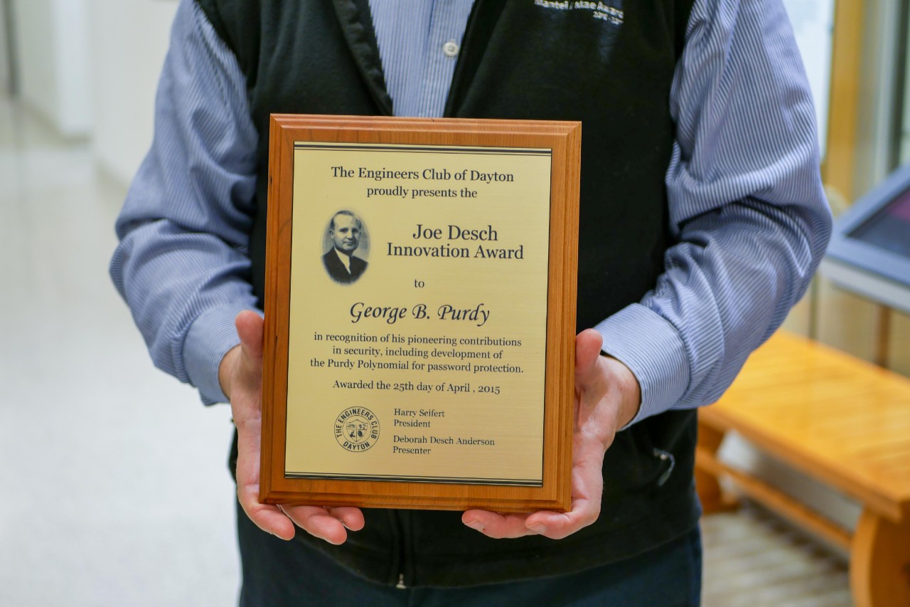 closeup of plaque of George Purdy