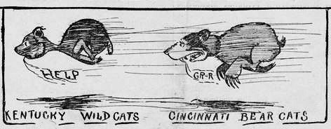 Sketch of a bearcat chasing a wildcat
