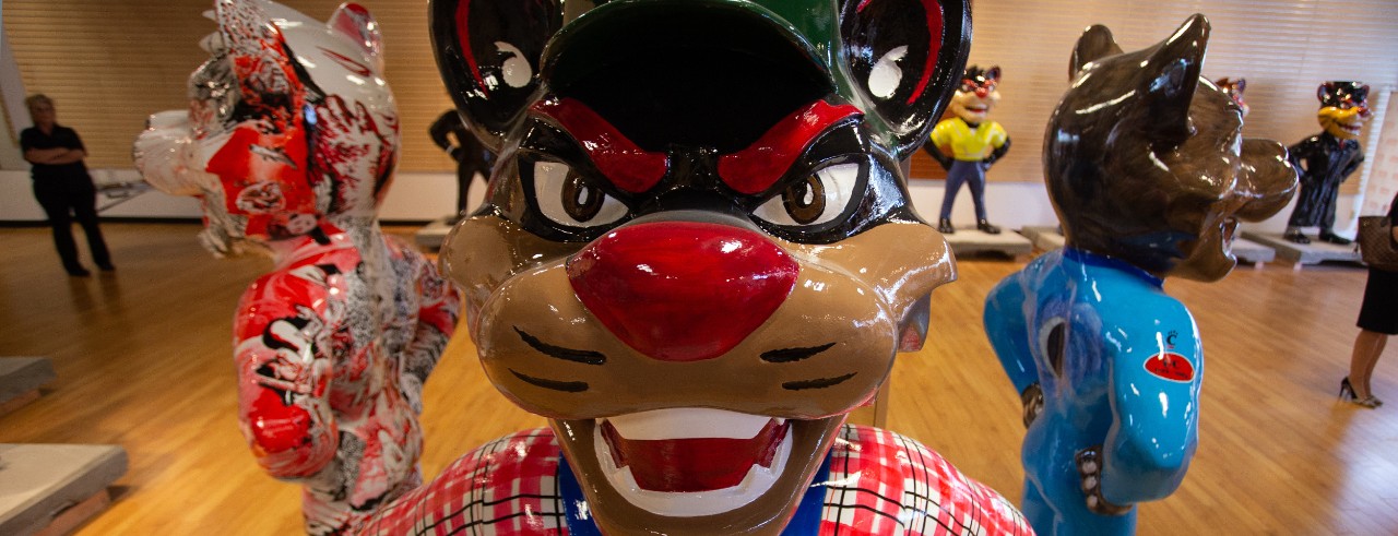Bearcat statues