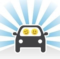 Decorative image of a car with sunbeams in back.