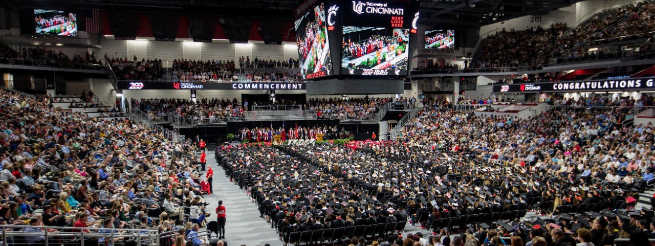 University of Cincinnati president Neville G. Pinto, faculty staff, students and families enjoyed the 2 p.m. Spring Commencement Ceremony at Nippert Stadium Friday May 3, 2019. UC/Joseph Fuqua II