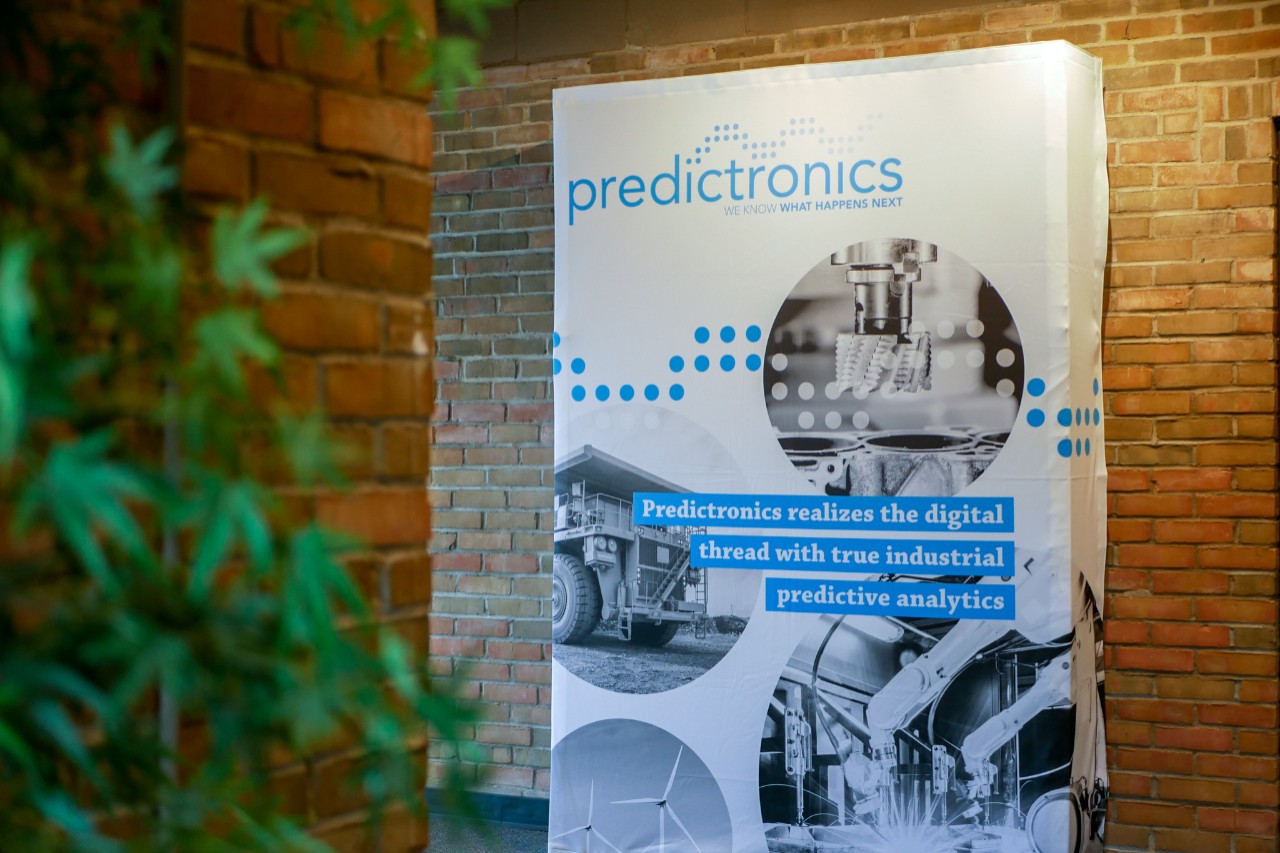 sign of predictronics logo outside of office