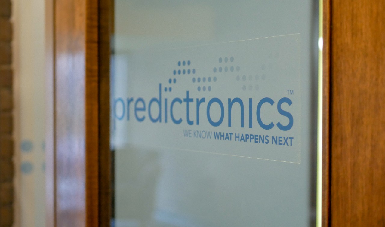 outside of predictronics door with logo