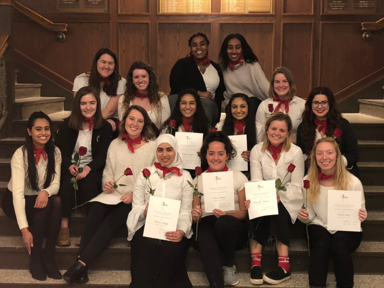 Mariam Elgafy stands with UC's CWEST Women's Honorary.