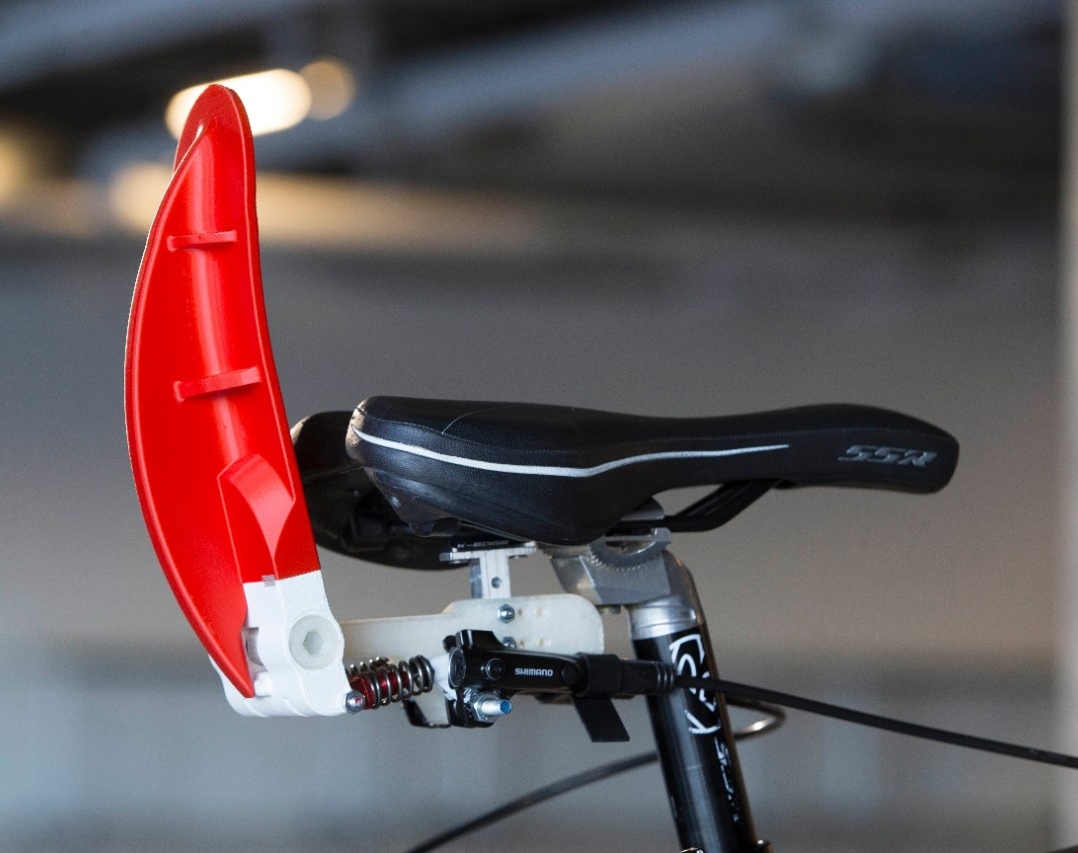 Detail shot of UC engineering students bike brake design at the Innovation Hub March 16, 2019. UC/ Joseph Fuqua II