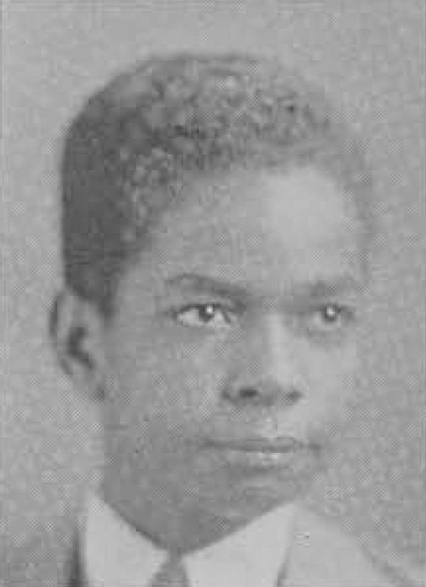 A black and white photo of George Sherard's high school class picture.