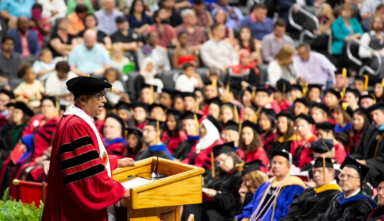 University of Cincinnati president Dr. Neville G. Pinto, faculty, staff, students and families enjoyed the 9am Summer Commencement Ceremony at Fifth Third Area Saturday August 10, 2019. Summer Commencement ceremony includes Doctoral, Master's, Bachelor's, and Associate's degrees for students. UC/Joseph Fuqua II